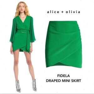 Alice+Olivia draped mini skirt, US8